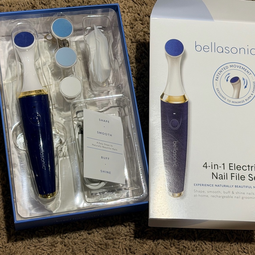 Bellsonic Electronic Nail Grooming File Device Set New